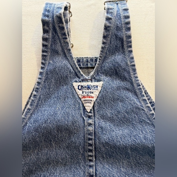 Oshkosh B'Gosh VTG Denim Jean Overall Light Wash Size 24 Months - Picture 5 of 8